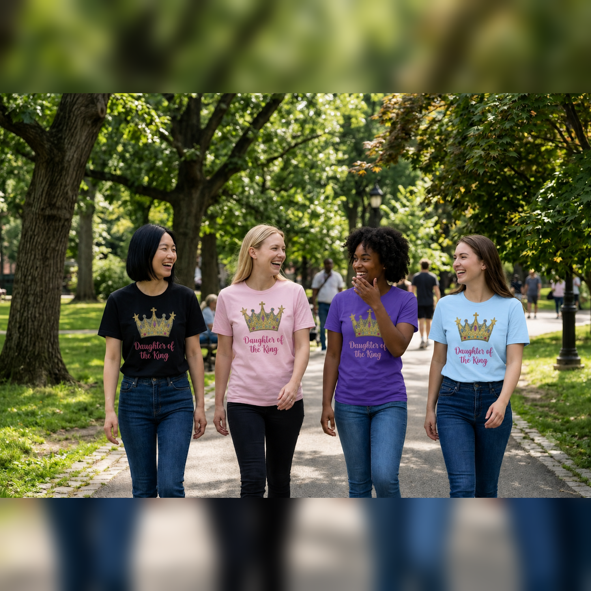 Daughter of the King Christian Comfort Color T-Shirt for Women & Teens.